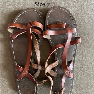 Brown leather sandals